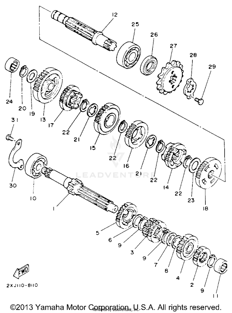 Transmission BLASTER - YFS200E_MN - 1993 Schematic