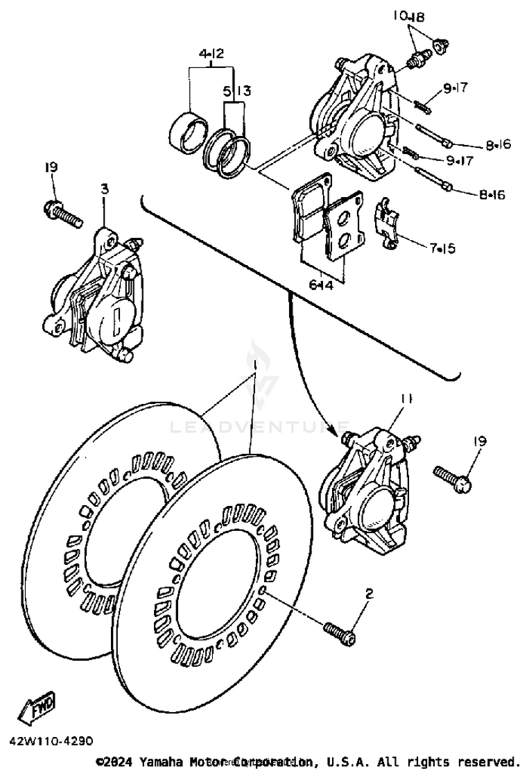 Front Brake Caliper Schematic