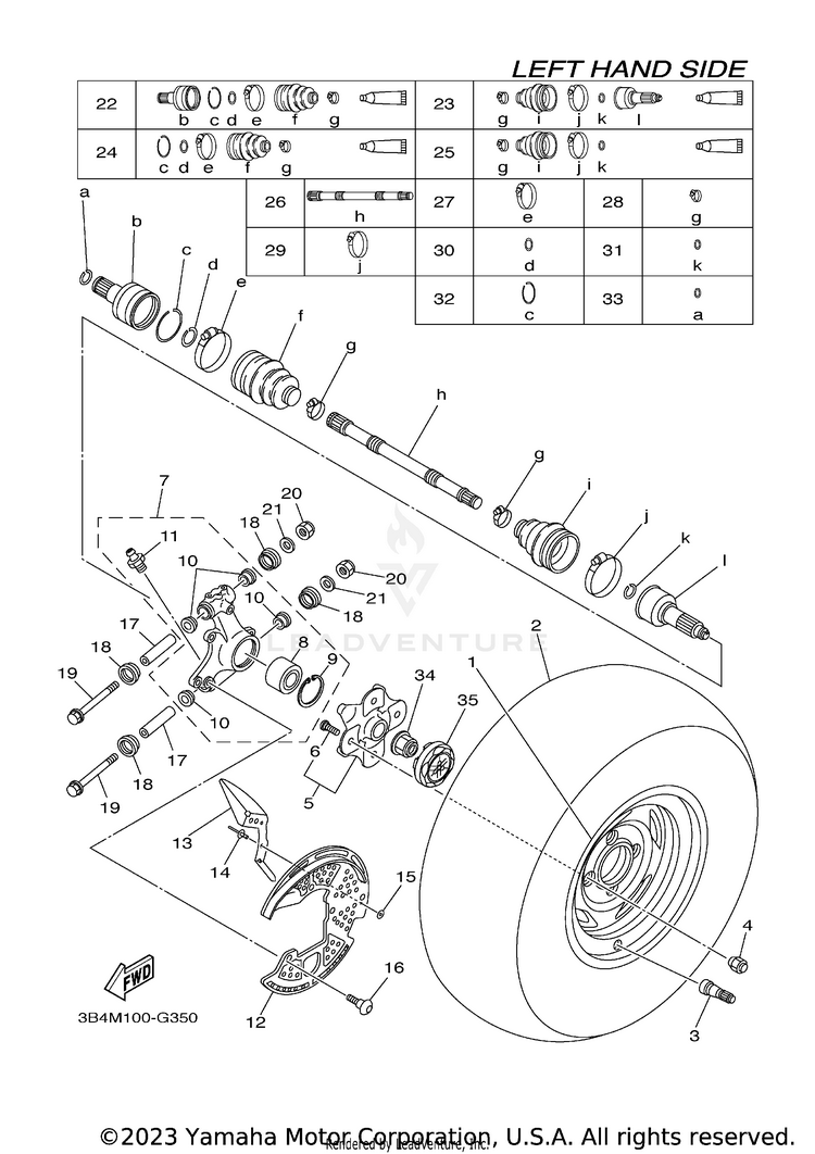 Rear Wheel GRIZZLY 700 SPECIAL EDITION - YFM7FGPSPX - 2008 Schematic
