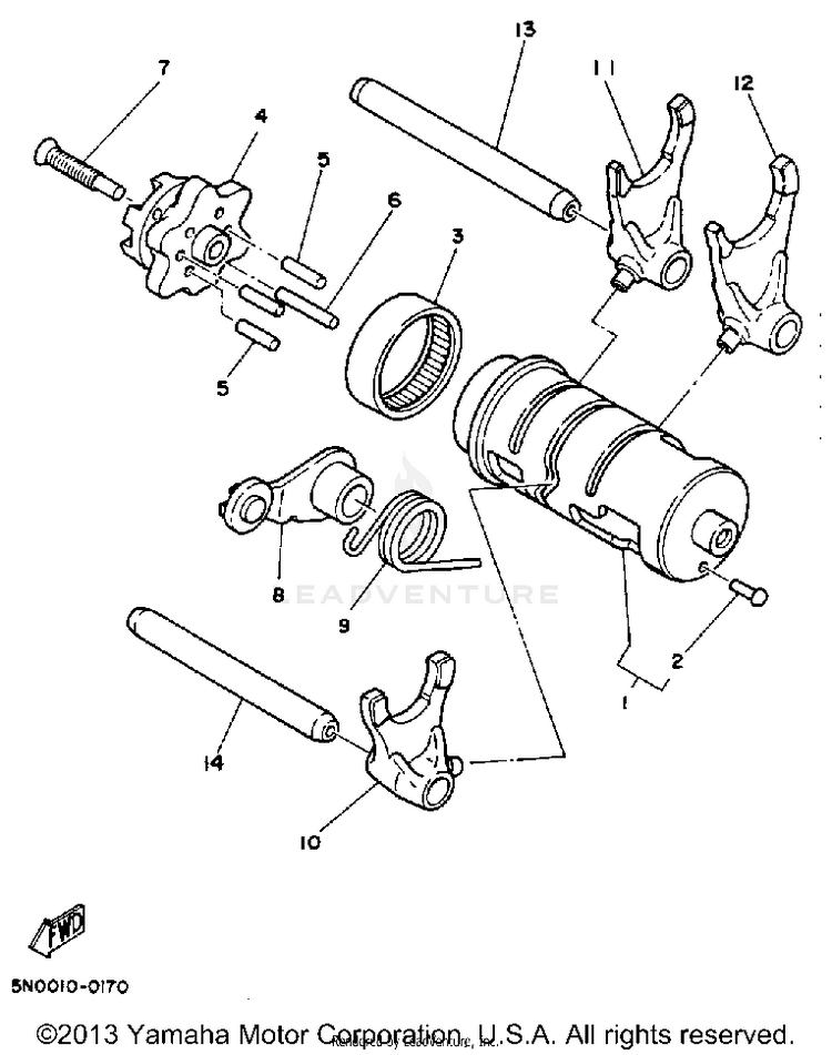 Shift Cam Fork Schematic