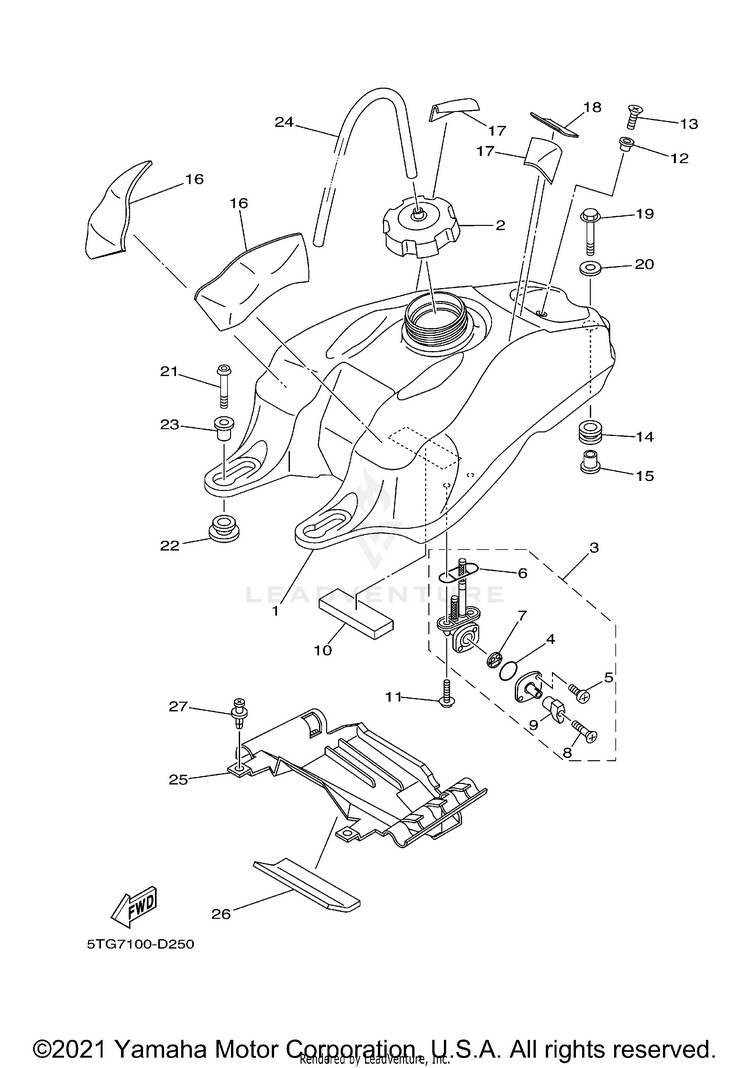 Fuel Tank YFZ450 SPECIAL EDITI - YFZ450SP2X - 2008 Schematic