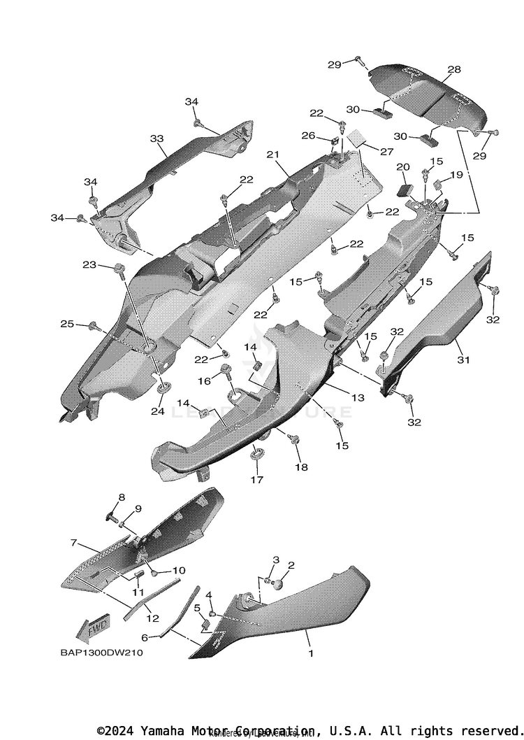 Side Cover TRACER 9 GT - MTT9GTNCR - 2022 Schematic