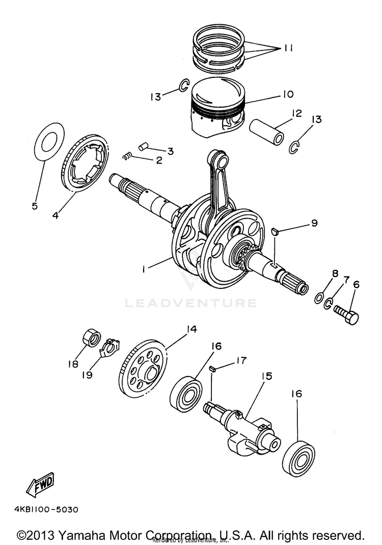 Crankshaft Piston Schematic
