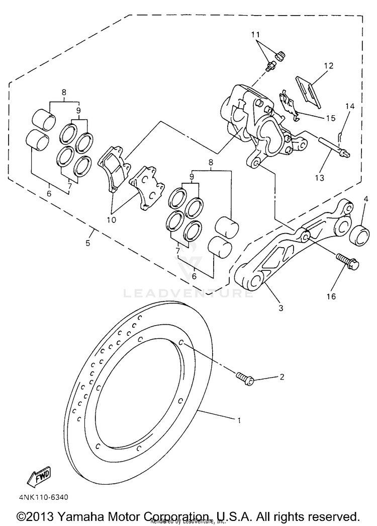 Rear Brake Caliper Schematic