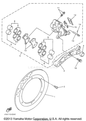 Rear Brake Caliper Schematic