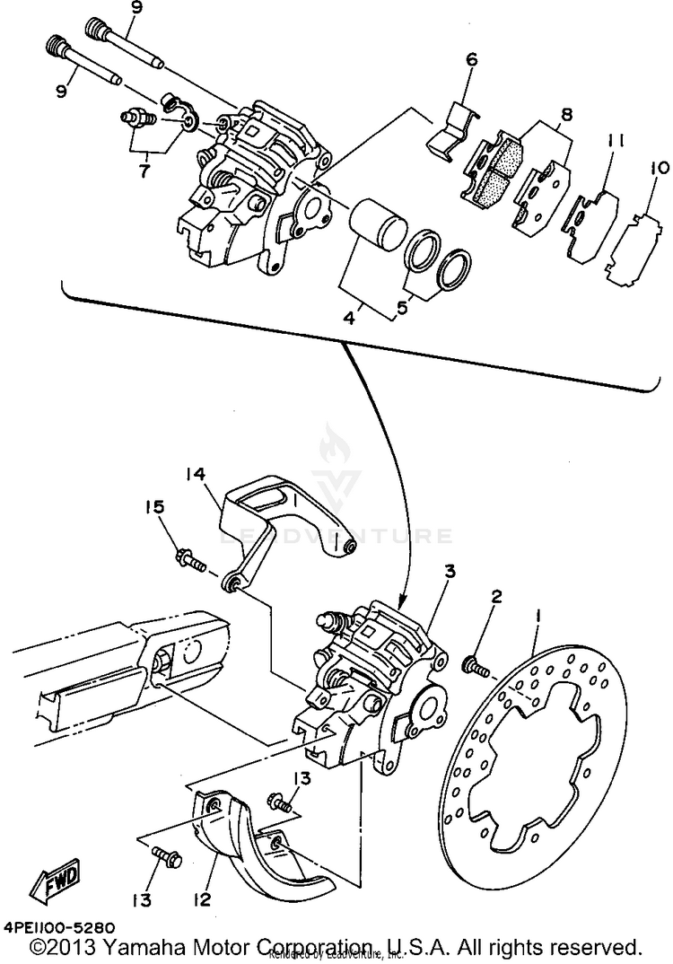 Rear Brake Caliper Schematic