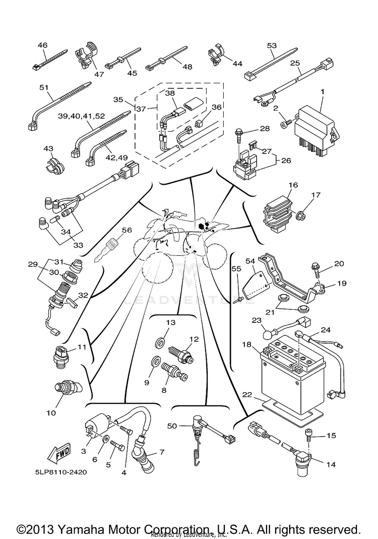 Electrical 1 RAPTOR  660R - YFM660RR - 2003 Schematic