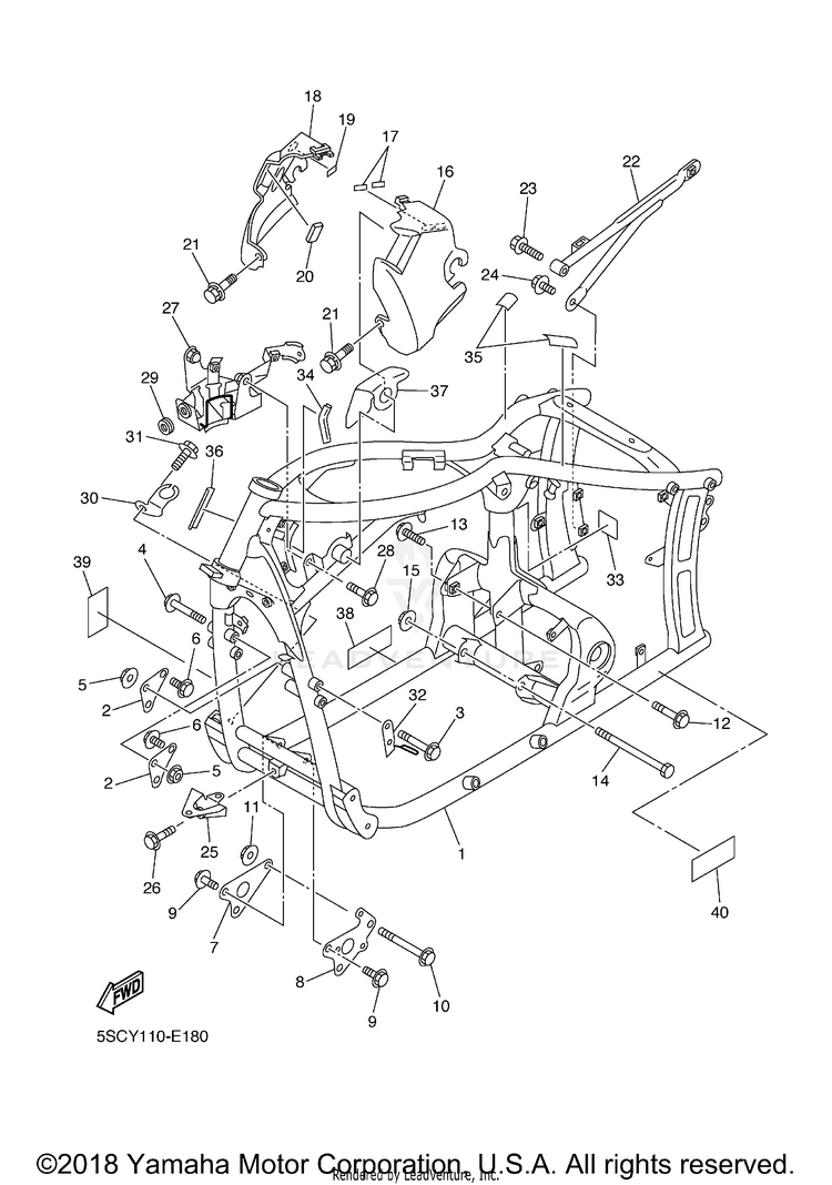 Frame V STAR 650 SILVERADO - XVS65ATXCB - 2008 Schematic