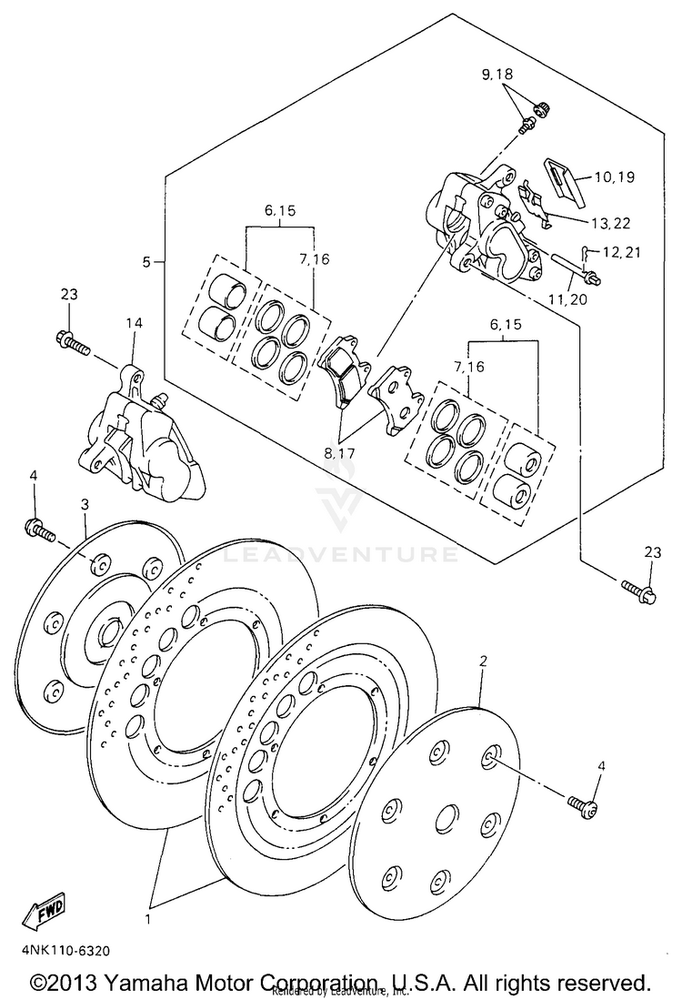Front Brake Caliper Schematic