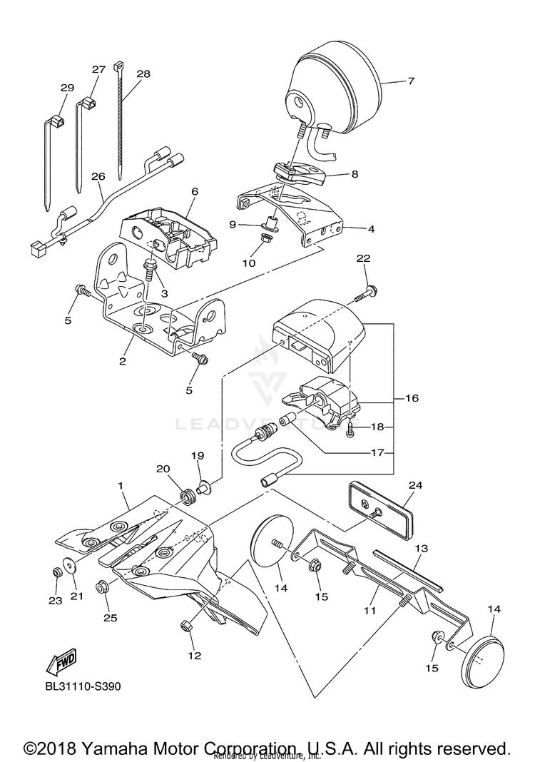 Taillight SR950 - SCR95HCGY - 2017 Schematic