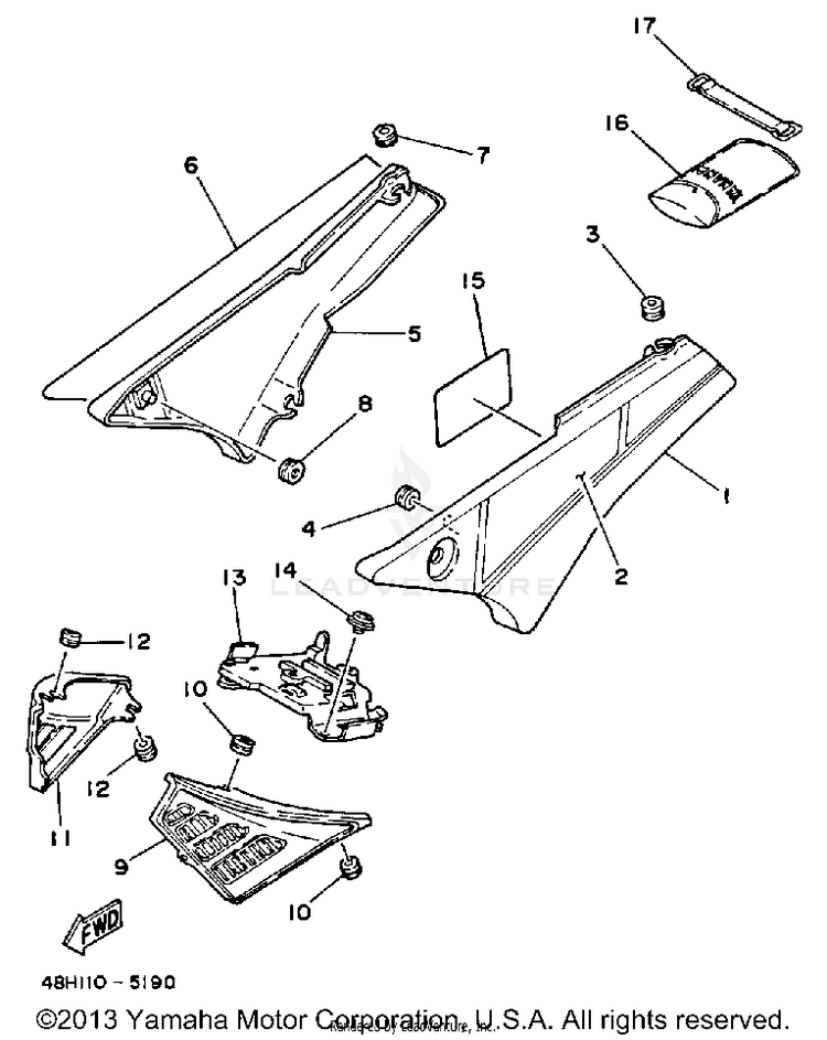 Side Cover (Rz350n) Schematic