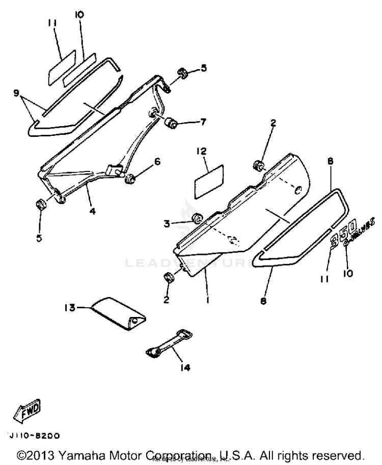 Side Cover (Non-California Model) Schematic