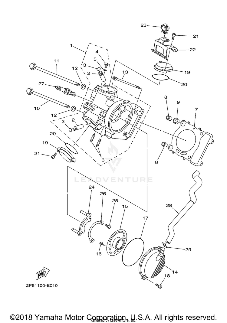 Cylinder Head RHINO 450 SPECIAL ED - YXR45FSPX - 2008 Schematic
