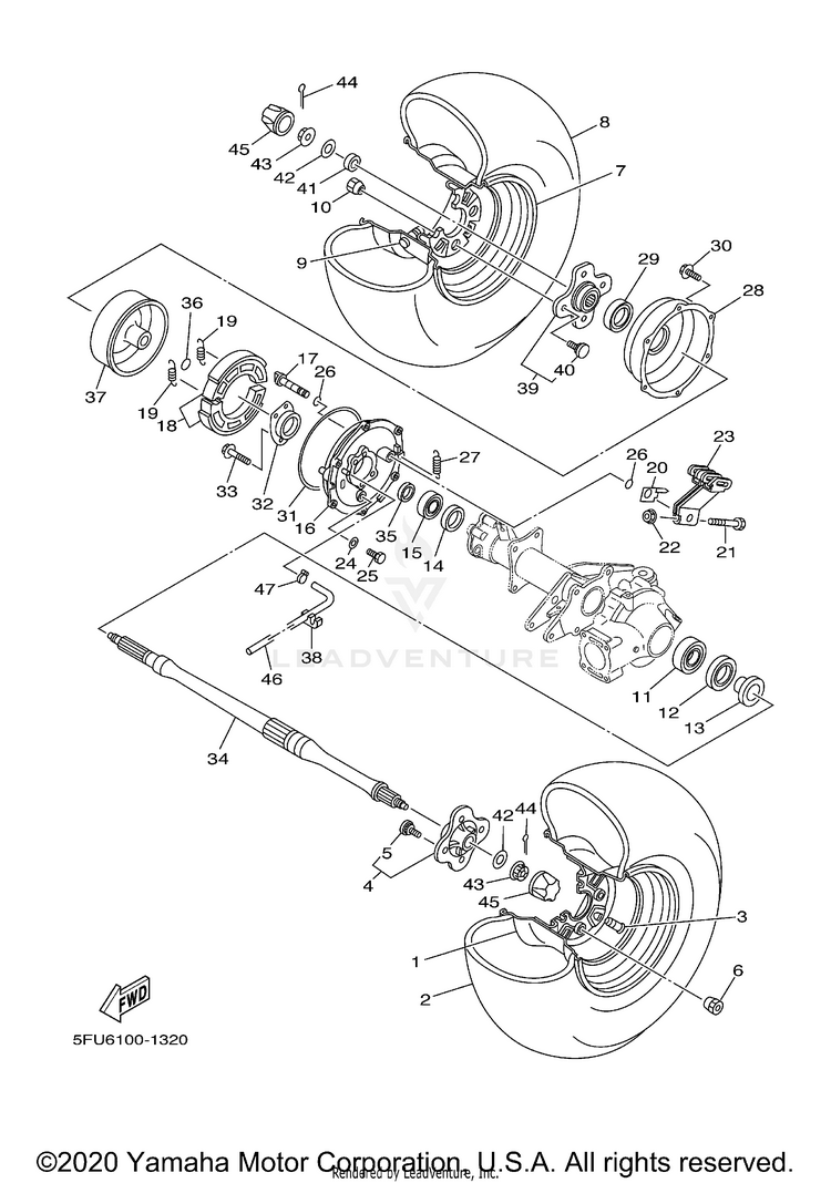 Rear Wheel BIG BEAR 4WD_REALTRE - YFM400FHN - 2001 Schematic