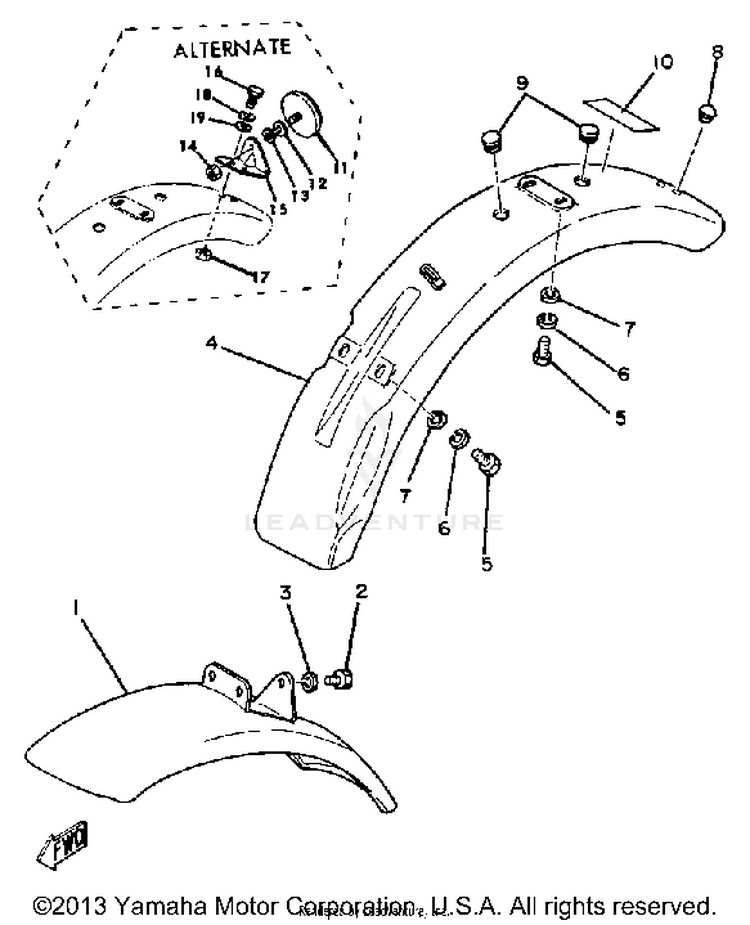 Front Fender - Rear Fender Schematic