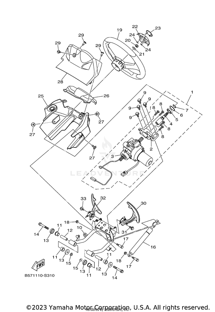 Steering 2 YXZ1000R EPS SS SE - YXZ10YESJL - 2018 Schematic