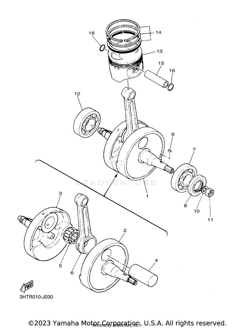 Crankshaft Piston Schematic