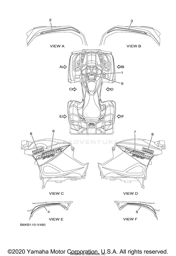 Graphics KODIAK 700 4WD HUNTE - YFM70KDHLF - 2020 Schematic