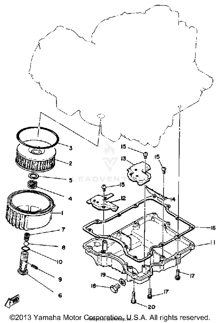 Oil Cleaner XS1100H - 1981 Schematic