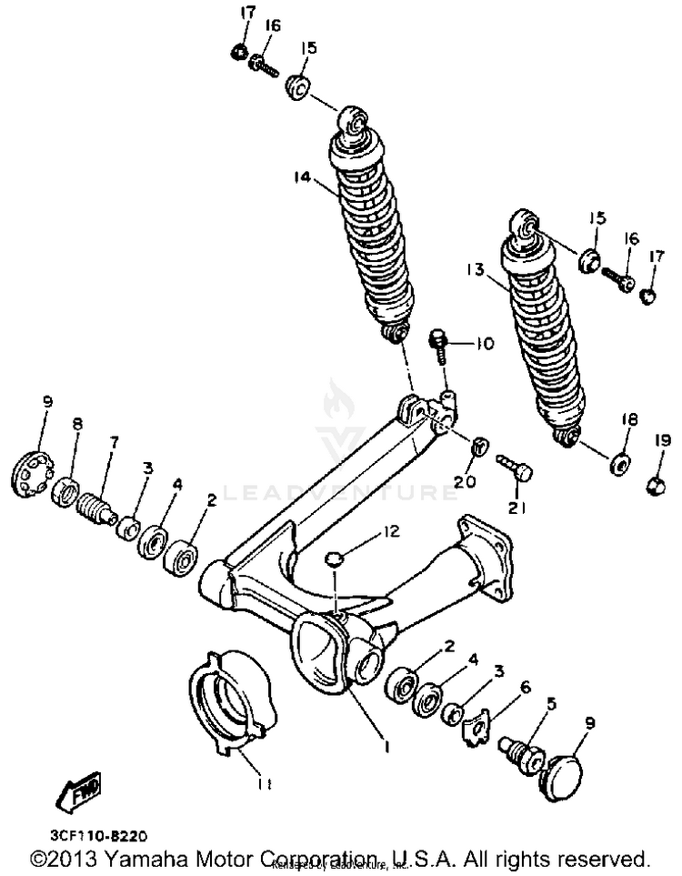 Swing Arm Rear Shocks Schematic