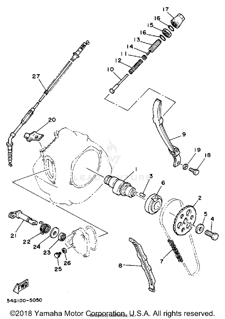 Camshaft - Chain BIG WHEEL - BW200S - 1986 Schematic