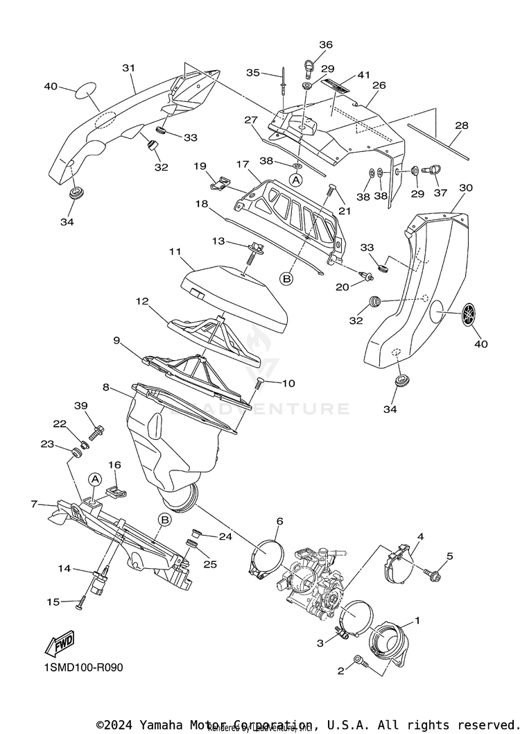 Intake YZ250F 60TH ANNIVERS - YZ250FGY - 2016 Schematic