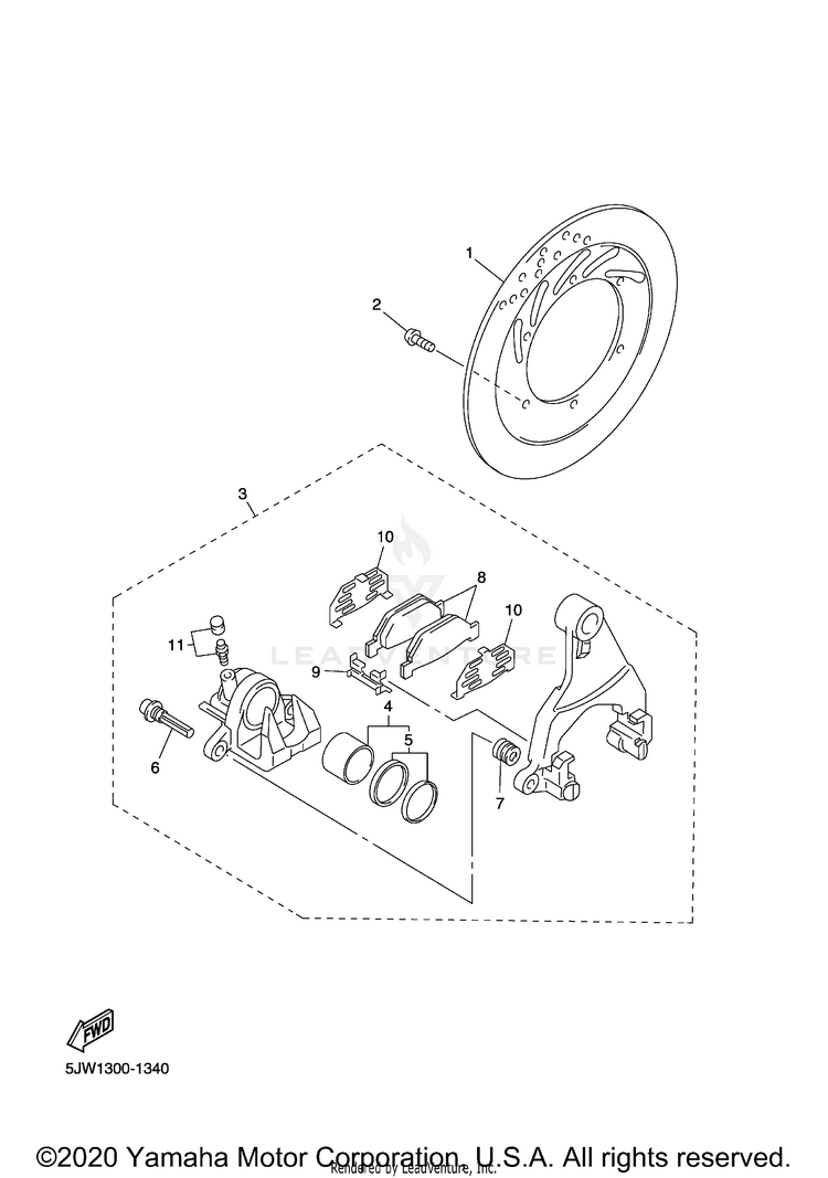 Rear Brake Caliper Schematic
