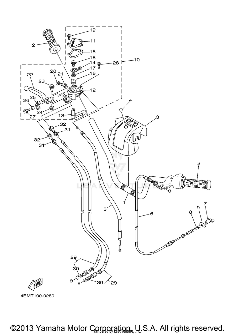 Steering Handle - Cable Schematic