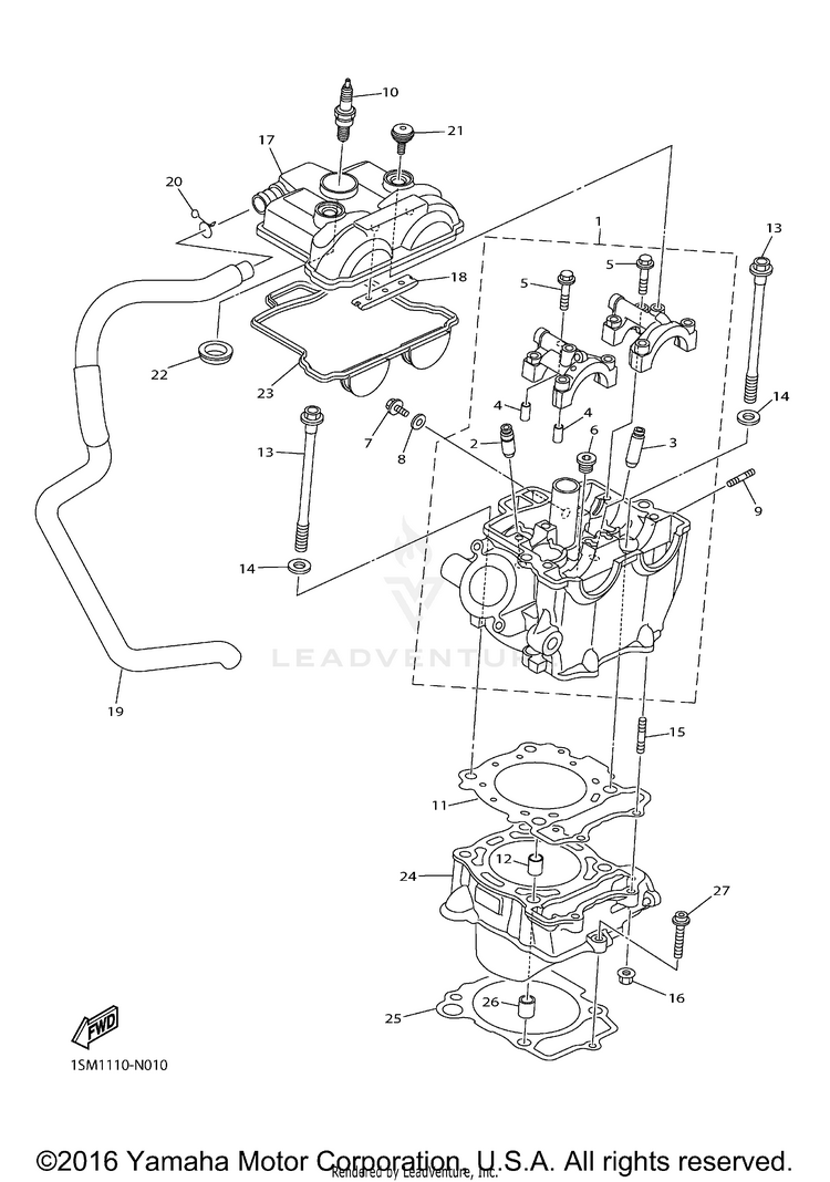 Cylinder YZ250F - YZ250FG - 2016 Schematic