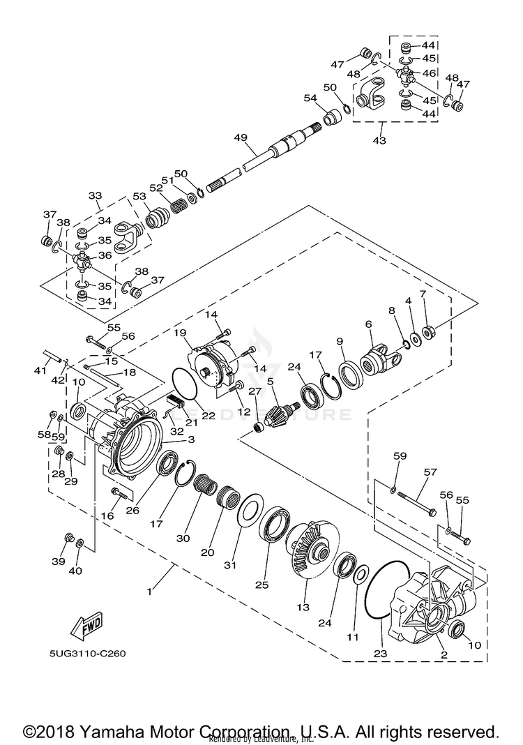 Front Differential RHINO HARDWOODS CAMO - YXR660FAHS - 2004 Schematic