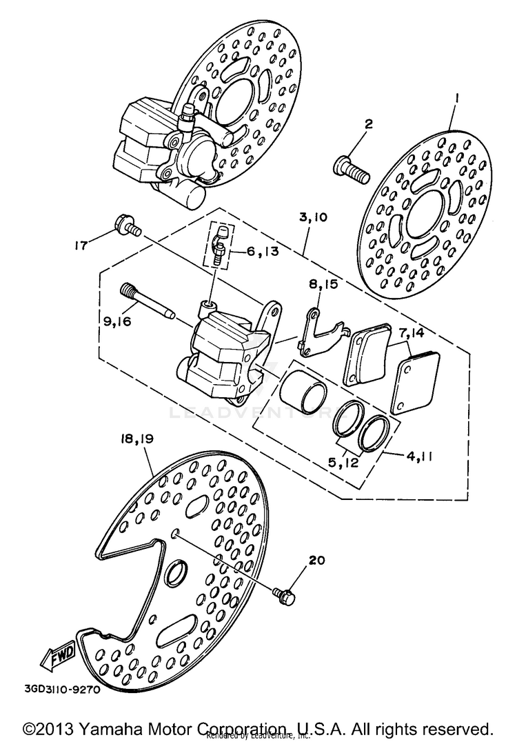 Front Brake Caliper Schematic