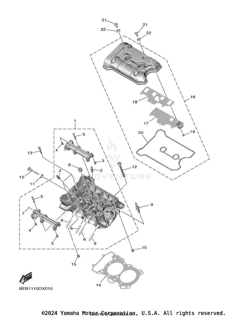 Cylinder Head YZFR7 - YZFR7SCB - 2025 Schematic