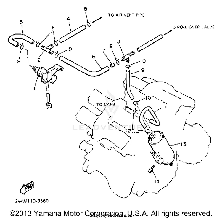 Emission Control Device California Model Only Schematic