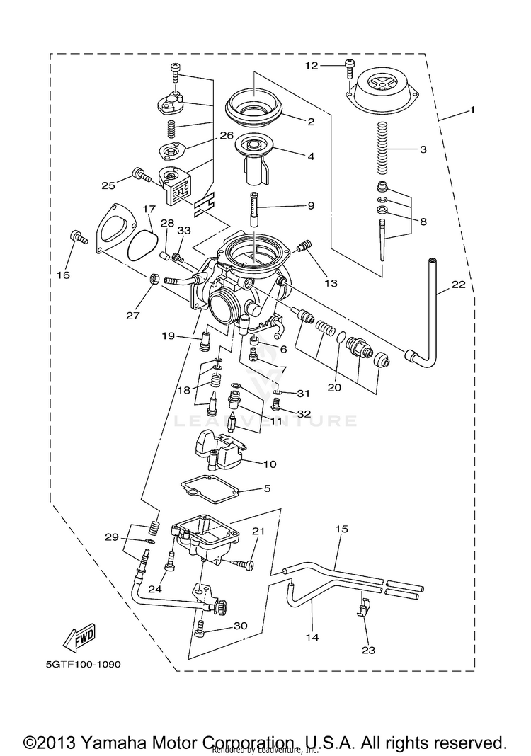 Carburetor GRIZZLY YFM600FHN GRIZZLY REALTREE HUNTER - YFM600FHN - 2001 Schematic