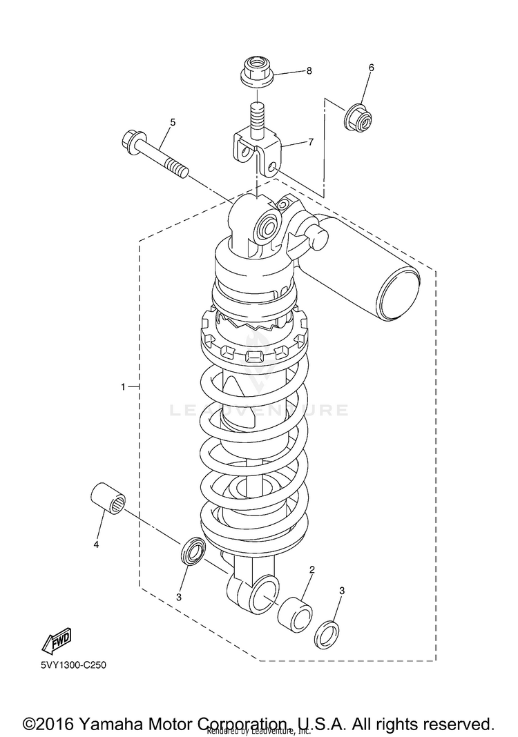 Rear Suspension R1 - YZFR1VC - 2006 Schematic