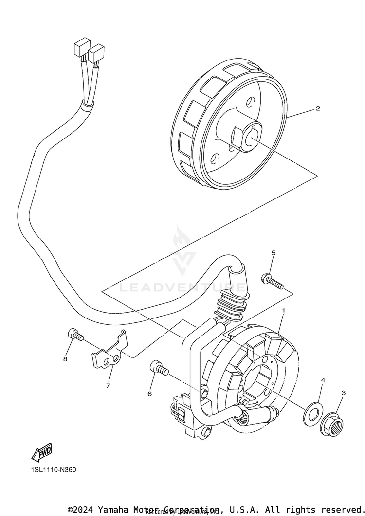 Generator YZ450F - YZ450FFL - 2015 Schematic