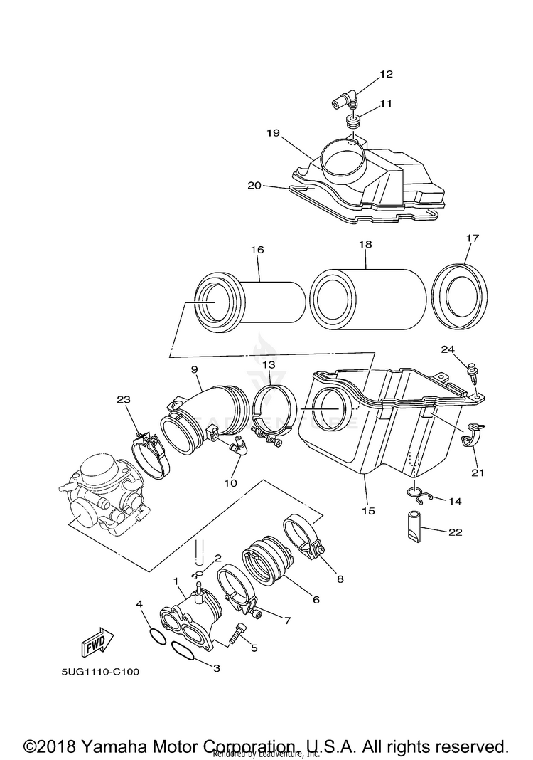Intake RHINO HARDWOODS CAMO - YXR660FAHS - 2004 Schematic