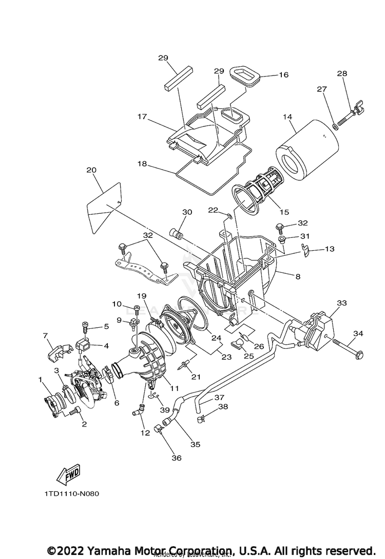 Intake YFZ450R SE - YFZ45YSSNB - 2022 Schematic