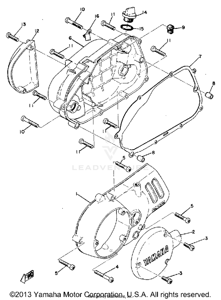 Crankcase Cover GT80B - 1975 Schematic
