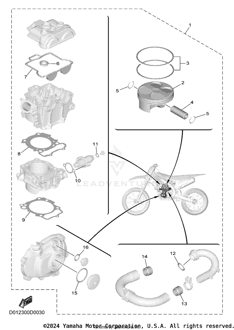 4 Piston Rebuilt Kit Schematic