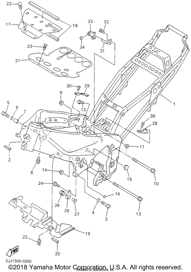 Frame YZFR1 - YZFR1SNC - 2001 Schematic