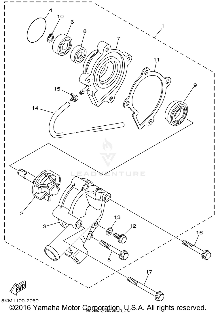 Water Pump GRIZZLY 660 - YFM660FP - 2002 Schematic