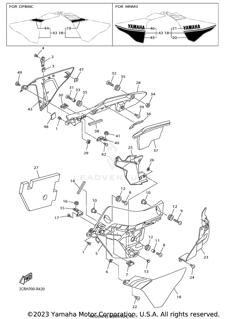 Cowling 3 YZFR1 - YZFR1GCGY - 2016 Schematic