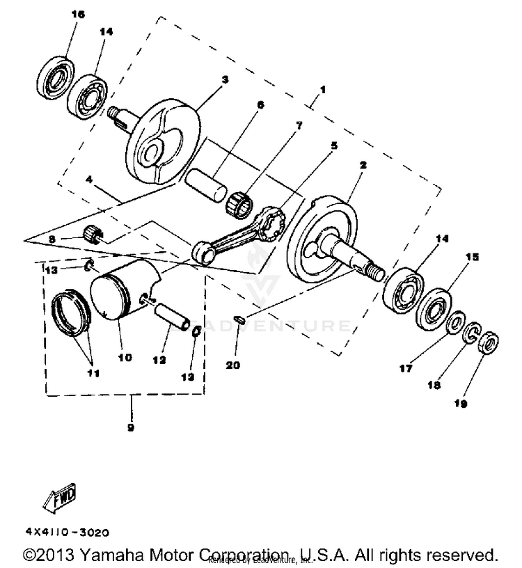 Crankshaft-Piston Schematic