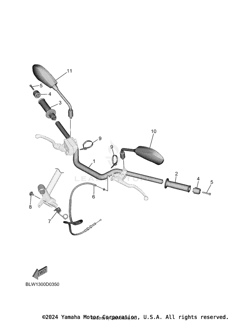 Steering Handle & Cable MT07 - MT07TCB - 2026 Schematic