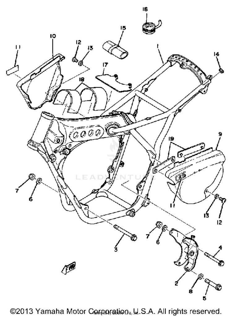 Frame - Side Cover Yz125d Schematic