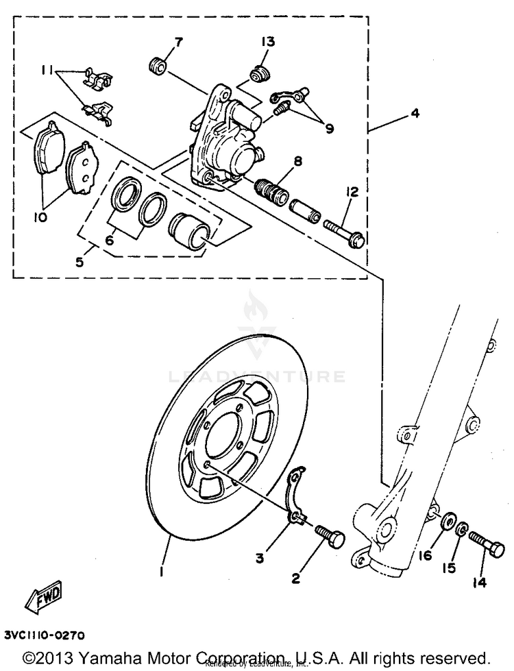 Front Brake Caliper Schematic