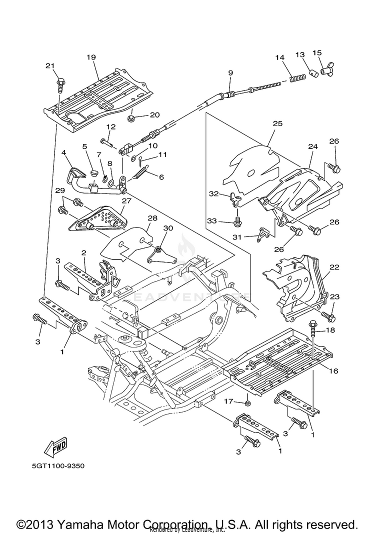 Stand Footrest GRIZZLY YFM600FHN GRIZZLY REALTREE HUNTER - YFM600FHN - 2001 Schematic