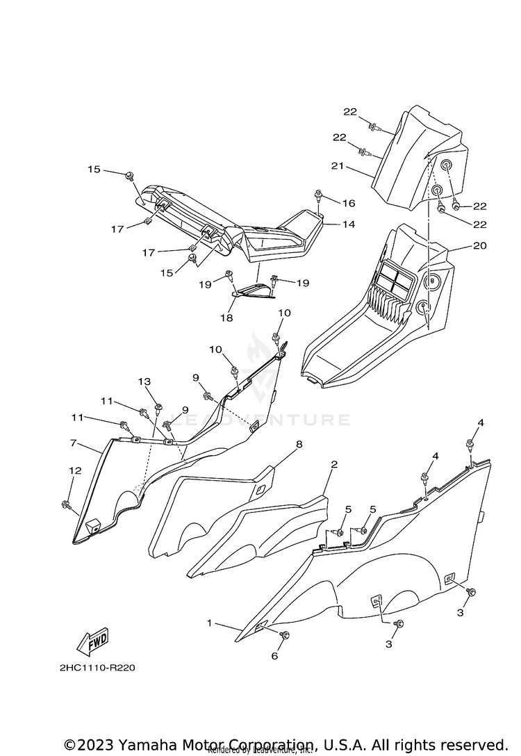 Side Cover 2 YXZ1000R EPS SS SE - YXZ10YESJL - 2018 Schematic