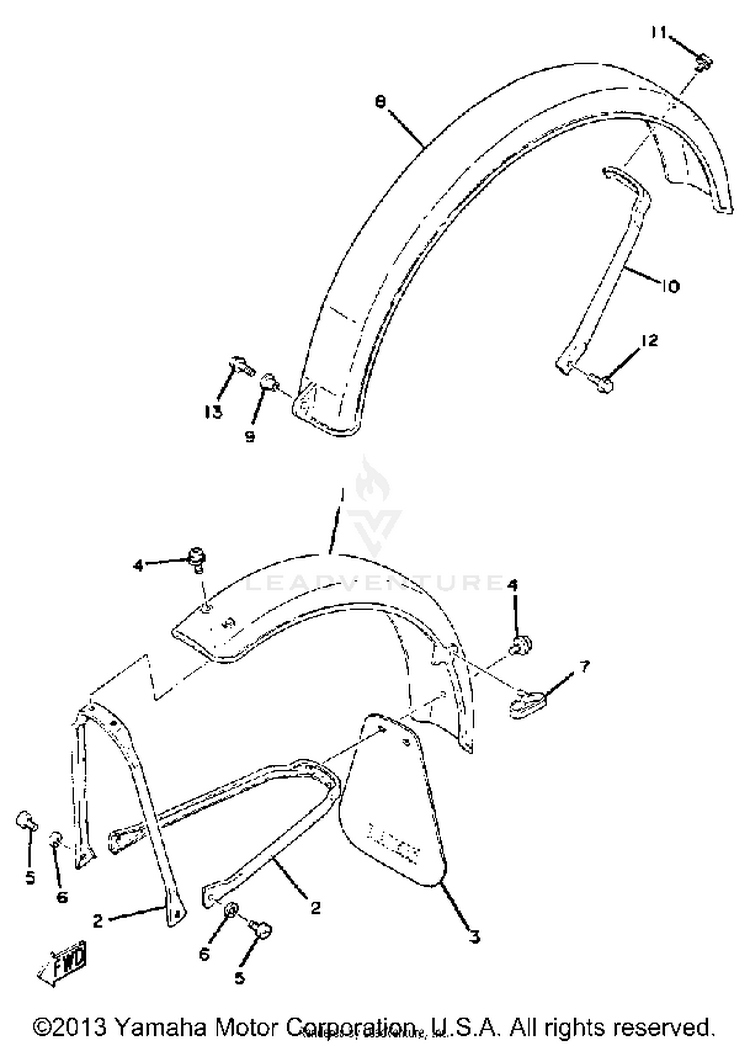 Front Fender - Rear Fender Schematic